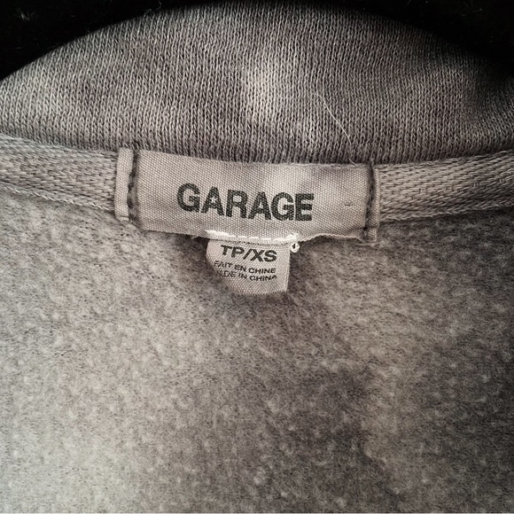 Garage Cropped Grey Tie Dye Quarter Zip Sweater - Picture 3 of 6